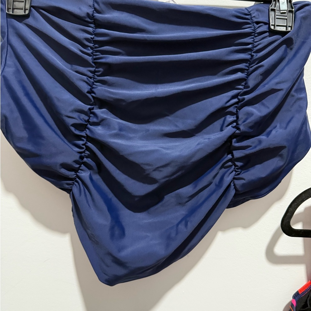 2 pc. Navy Blue Ruched Women's Swim Bottom 20  & swim top multi color 16